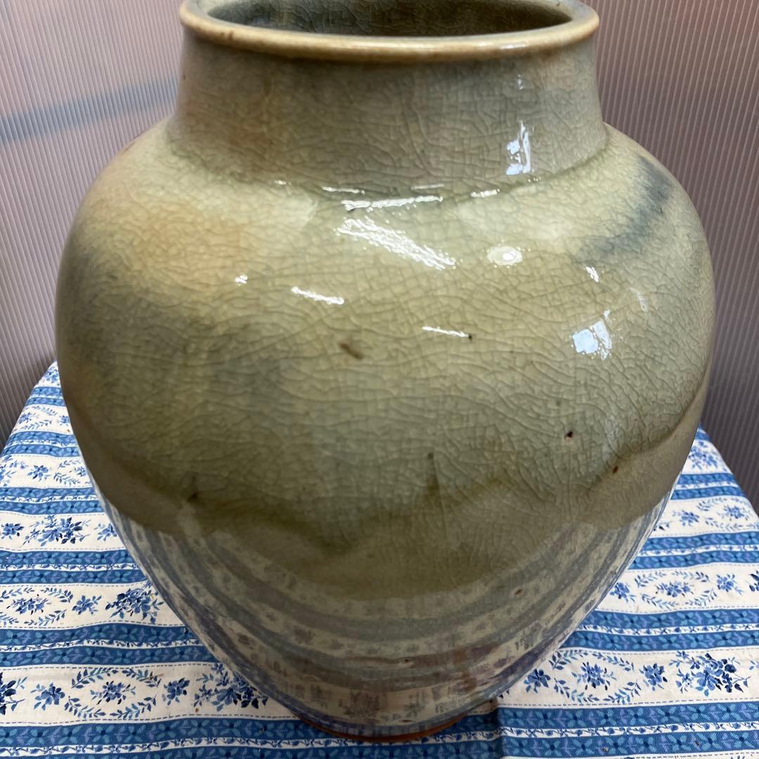 華道道具　灰釉壺　S62KYT