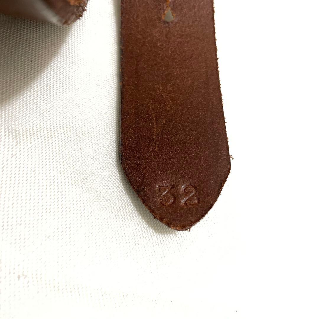 JABEZ CLIFF レザーベルト 32 ブラウン 28mm幅