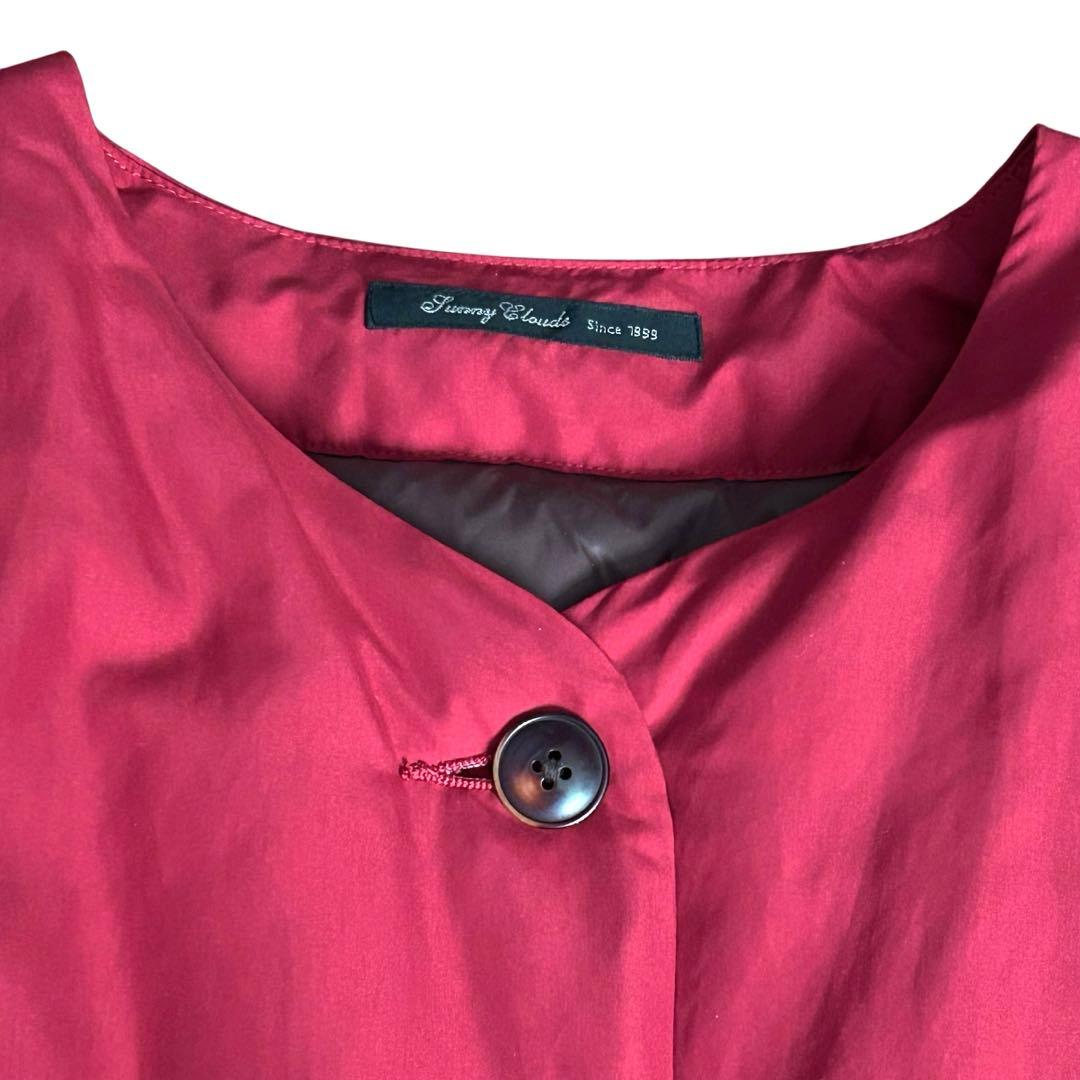 サニークラウズ 完売品 極薄ダウンコートノーカラー 赤 2XL