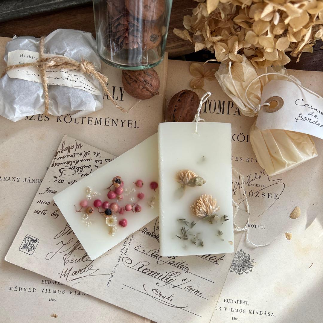 card_ya 蜜蝋のボタニカルタブレット キャンドル