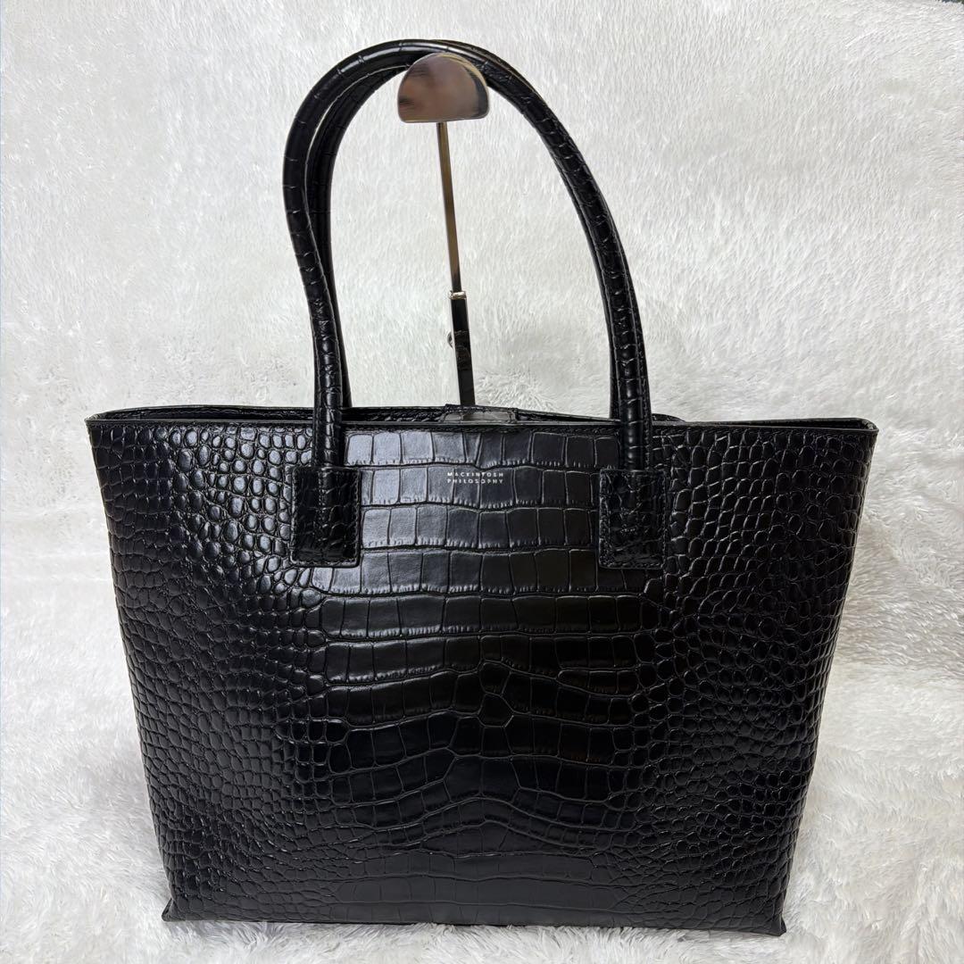 マッキントッシュフィロソフィー レザートートバッグ クロコ型押し A4 三陽商会