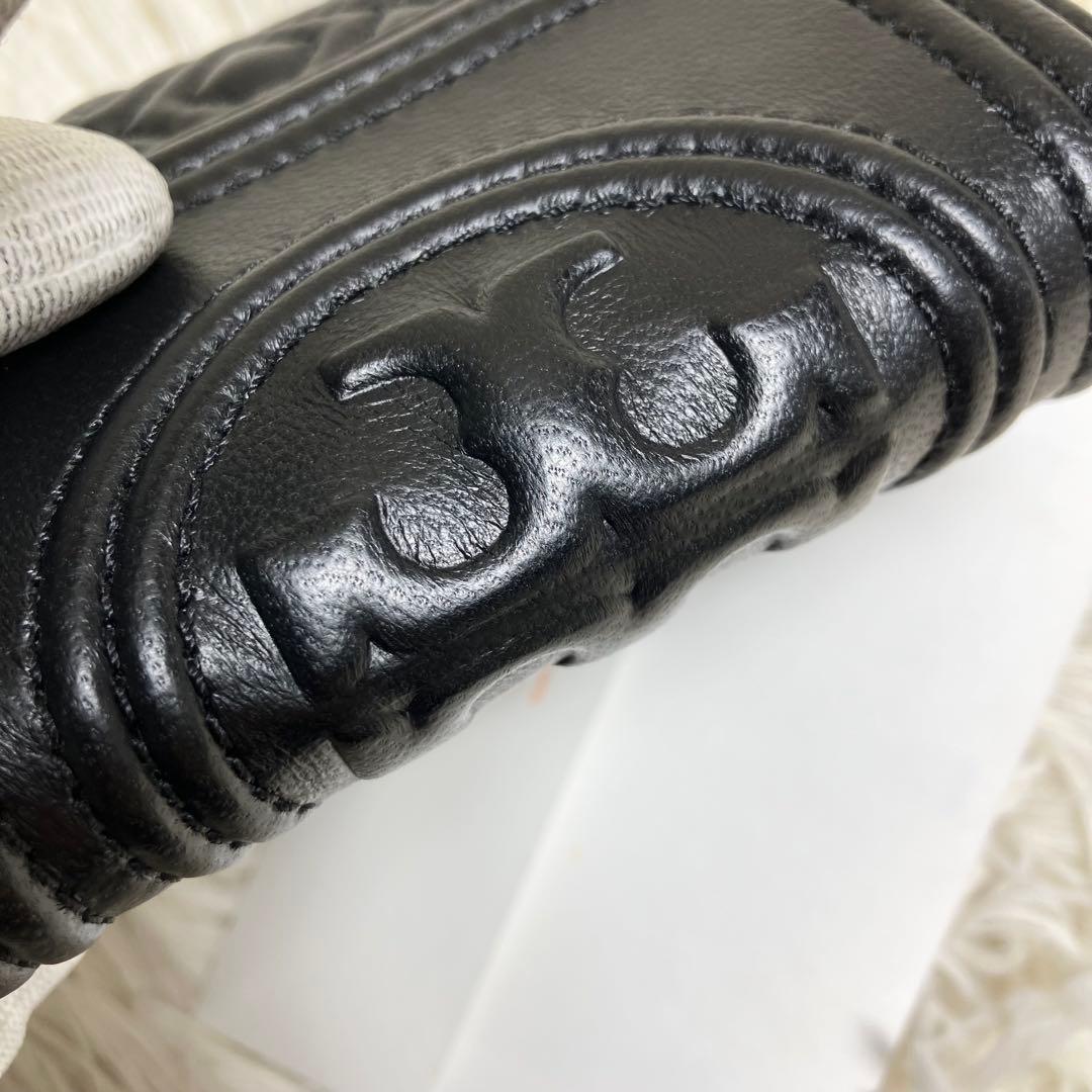 【極美品】トリーバーチ＊キルティング 三つ折りレザーブラック