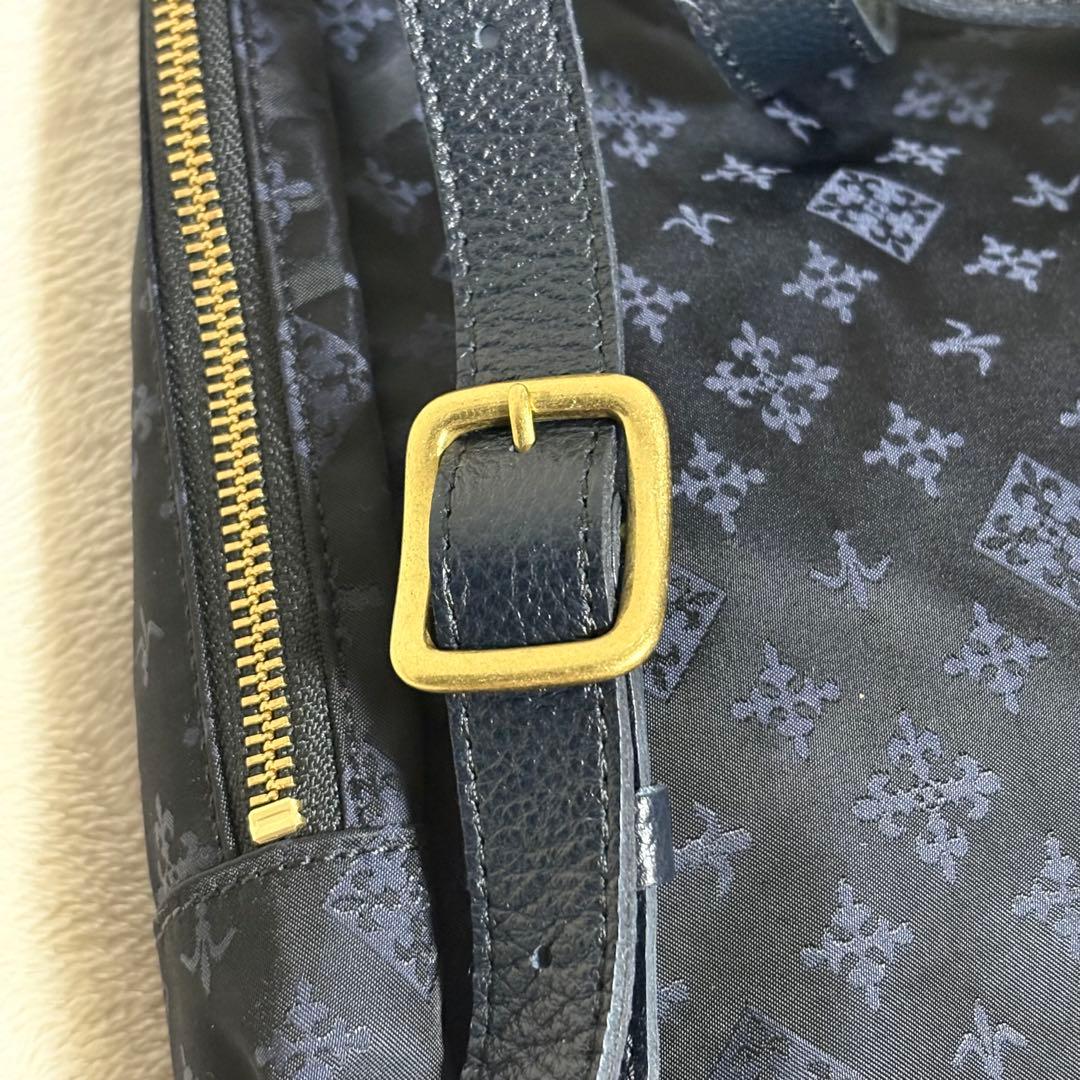 美品 russet ラシット リュック 総柄 ナイロン ネイビー リュックサック