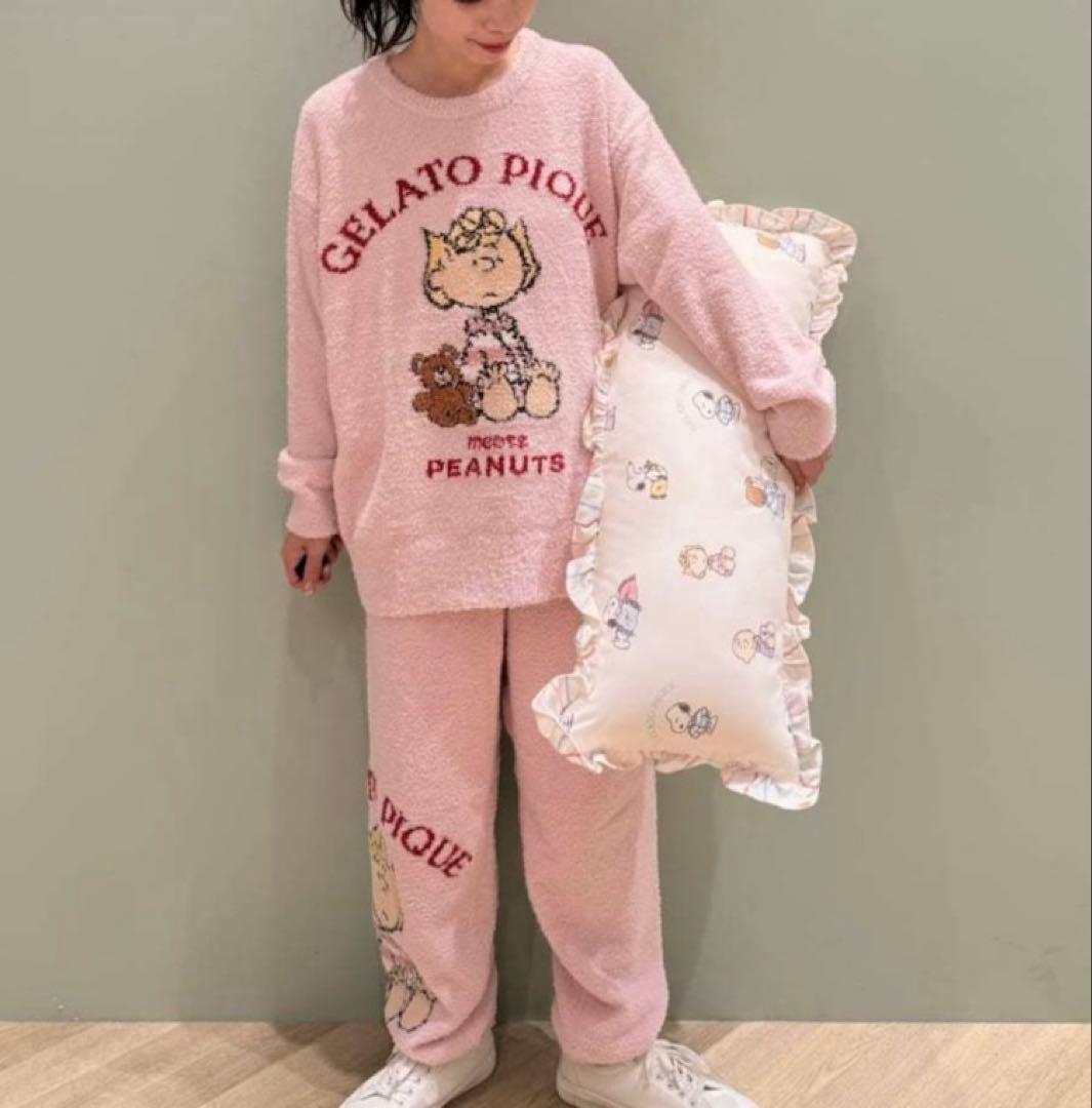 ジェラートピケ スヌーピー　PEANUTS ジャガードプルオーバー＆ロングパンツ