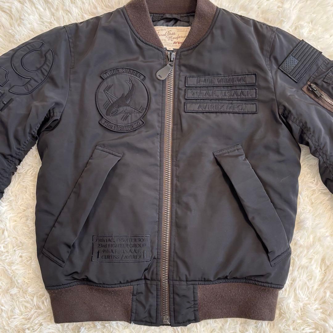 【山本】売り尽くし✨アルファ MA-1 ブラックジャケット エンブレム刺繍