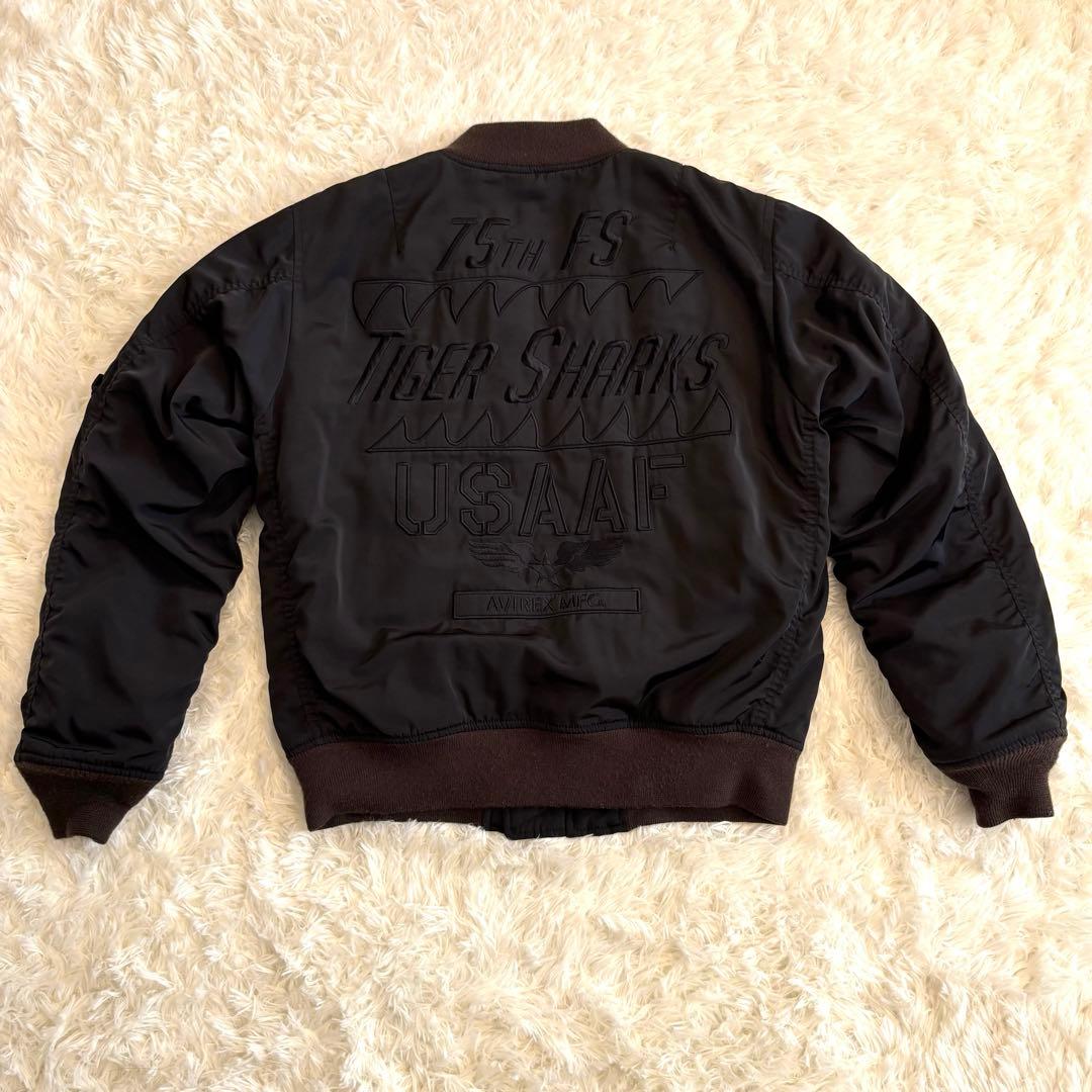 【山本】売り尽くし✨アルファ MA-1 ブラックジャケット エンブレム刺繍