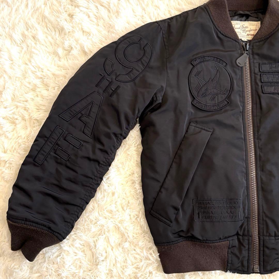 【山本】売り尽くし✨アルファ MA-1 ブラックジャケット エンブレム刺繍
