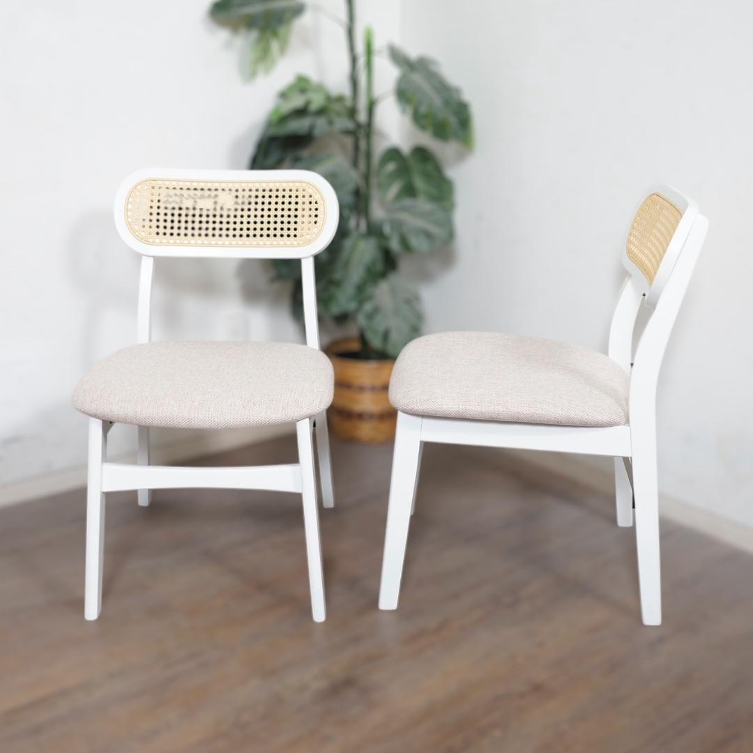 【新品・未使用】　 チェアー　ダイニング椅子　イス　２脚セット ラタン調