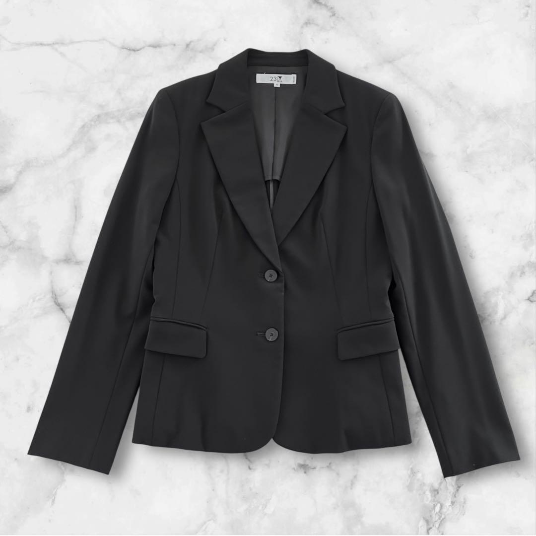 【美品】23区 セットアップ スーツ 3点セット 大きいサイズ 40 L 黒