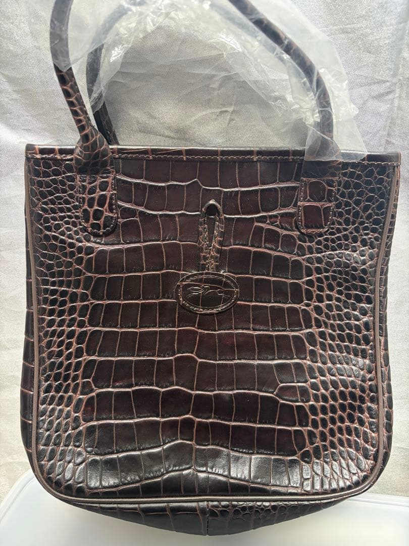 【未使用】ロンシャン 型押しトートバッグ 保存袋付き