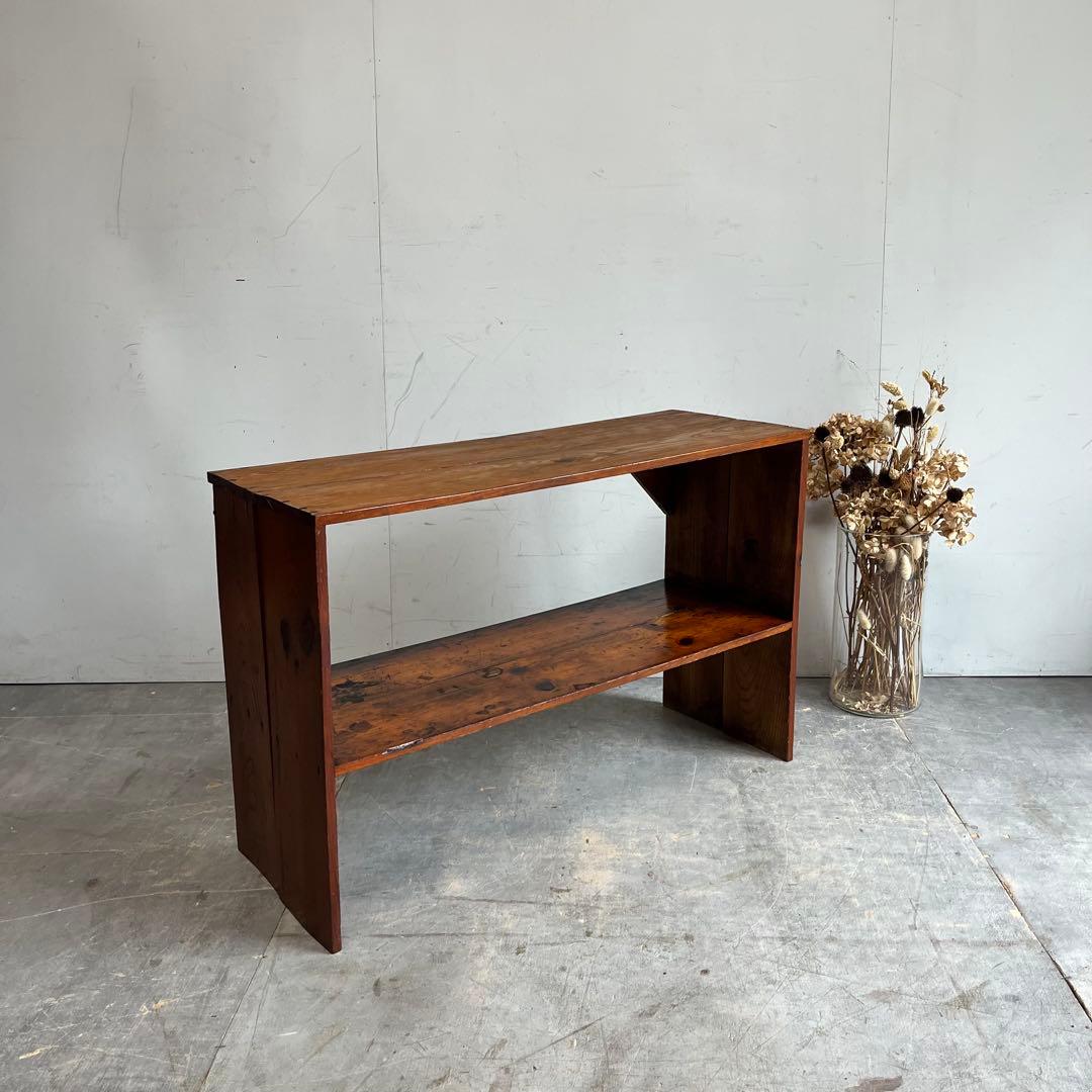 アンティーク オープンラック 棚 シェルフ 昭和レトロ 無垢材 z599