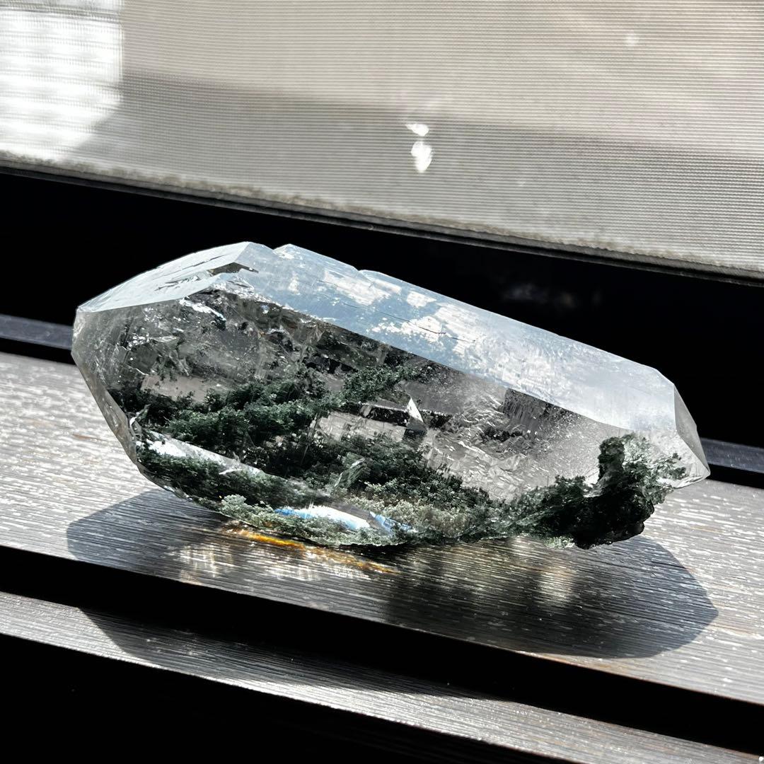 神秘的　透明度やばい　マニハール産　クローライトクリスタル　水晶　カテドラル付