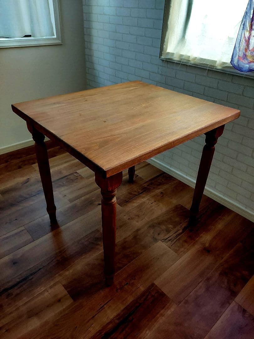 ひのきテーブル 無垢板 ろくろ足