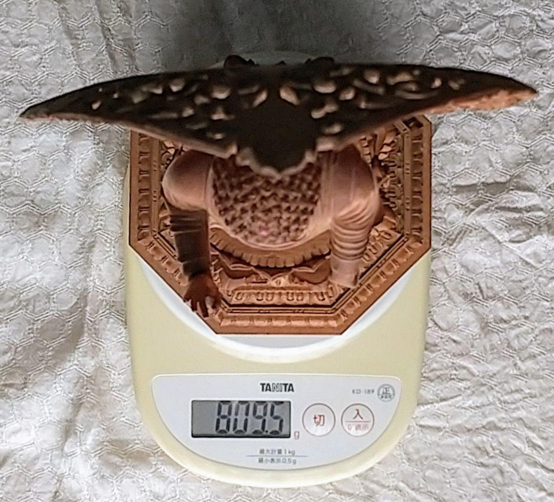 阿弥陀如来立像 6寸 #298 八角台座 宝相華唐草 ◆白檀 木彫 仏像