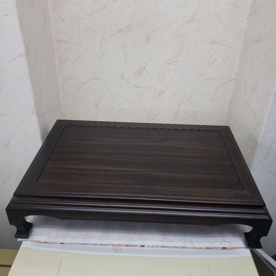 蔵出し特価　黒檀花台 スジ彫花瓶台 D５１×３３×１２cm　こきず訳有り箱付き