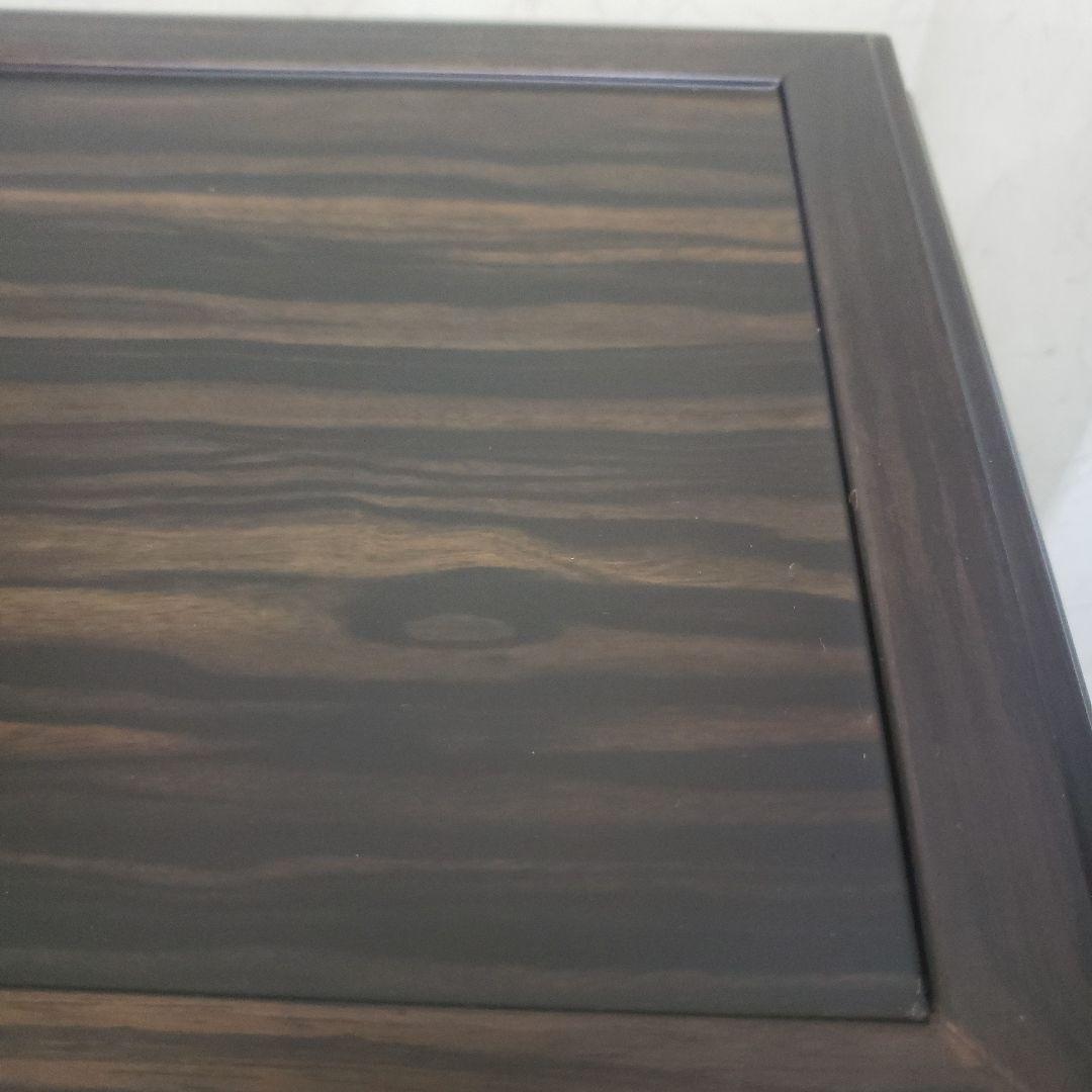 蔵出し特価　黒檀花台 スジ彫花瓶台 D５１×３３×１２cm　こきず訳有り箱付き