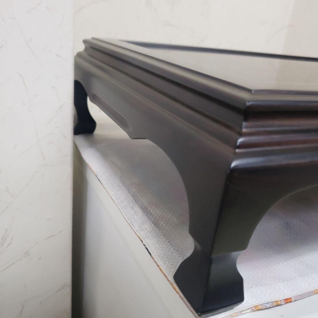 蔵出し特価　黒檀花台 スジ彫花瓶台 D５１×３３×１２cm　こきず訳有り箱付き