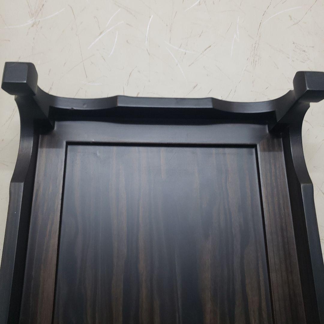 蔵出し特価　黒檀花台 スジ彫花瓶台 D５１×３３×１２cm　こきず訳有り箱付き