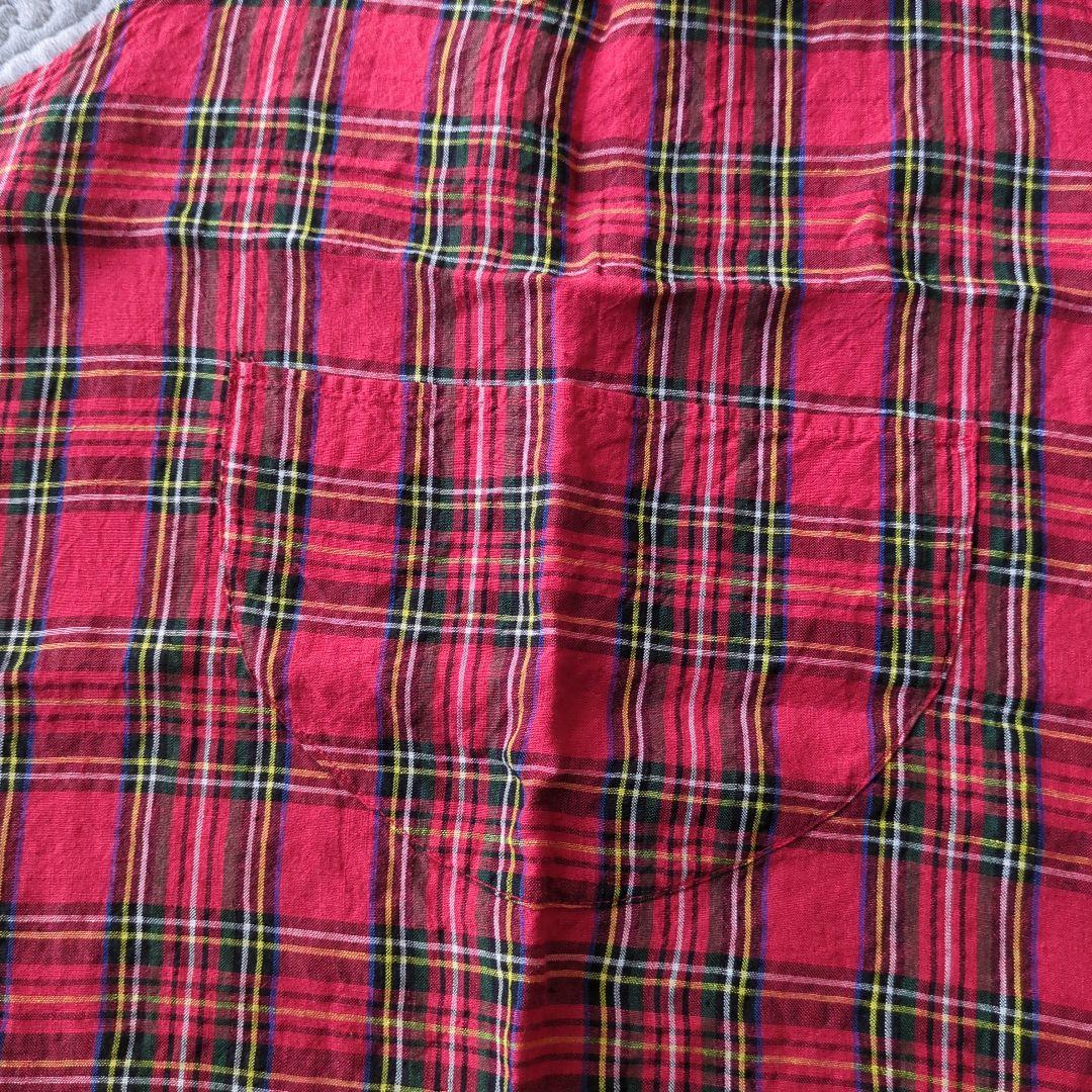 3/31まで　R&D.M.Co-TARTAN CHECK APRON　リネン