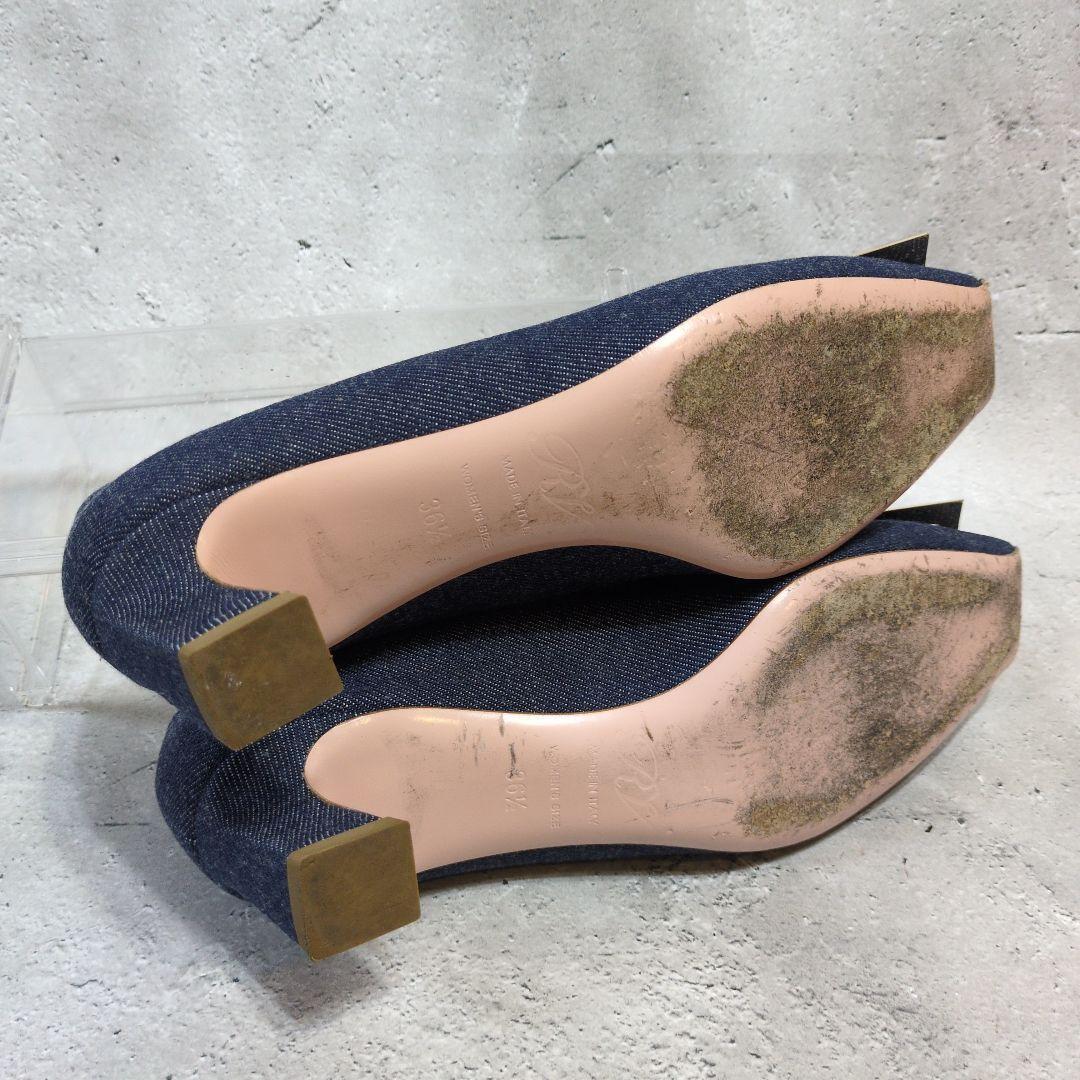 Roger Vivier ロジェヴィヴィエ ゴールド四角バックルパンプス23.5