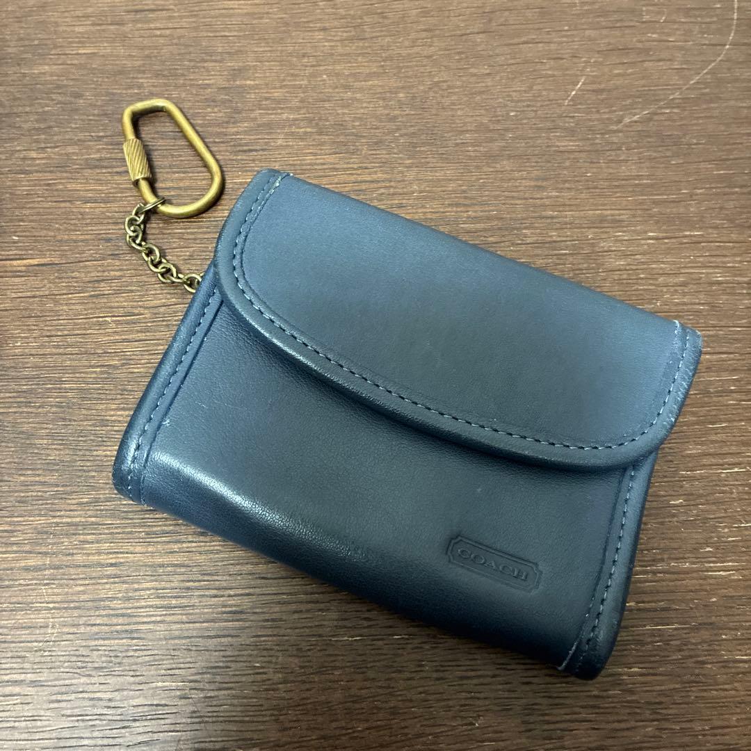 OLD COACH オールドコーチ　ブルーレザー　ケース　キーケース