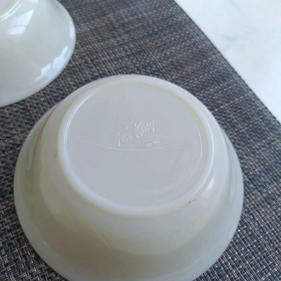 ファイヤーキング アイボリー スワール デザートボウル ベージュ 5枚セット