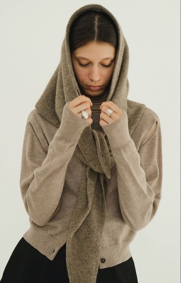 CLANE YAK KNIT TRIANGULAR STOLE クラネ ストール