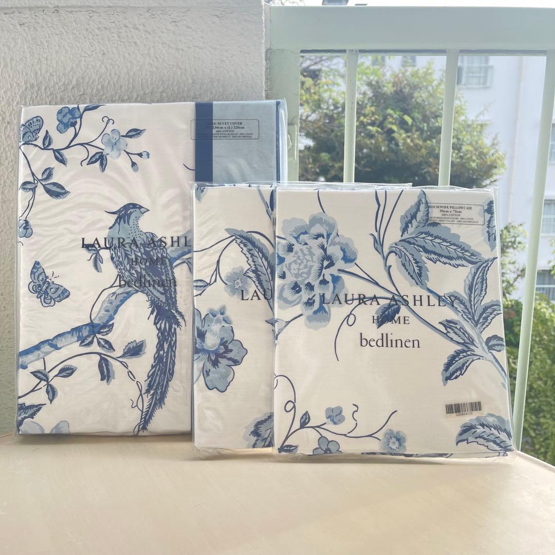 イギリス輸入　ローラアシュレイ　掛布どんカバー＋枕カバー２枚　サマーパレス新品