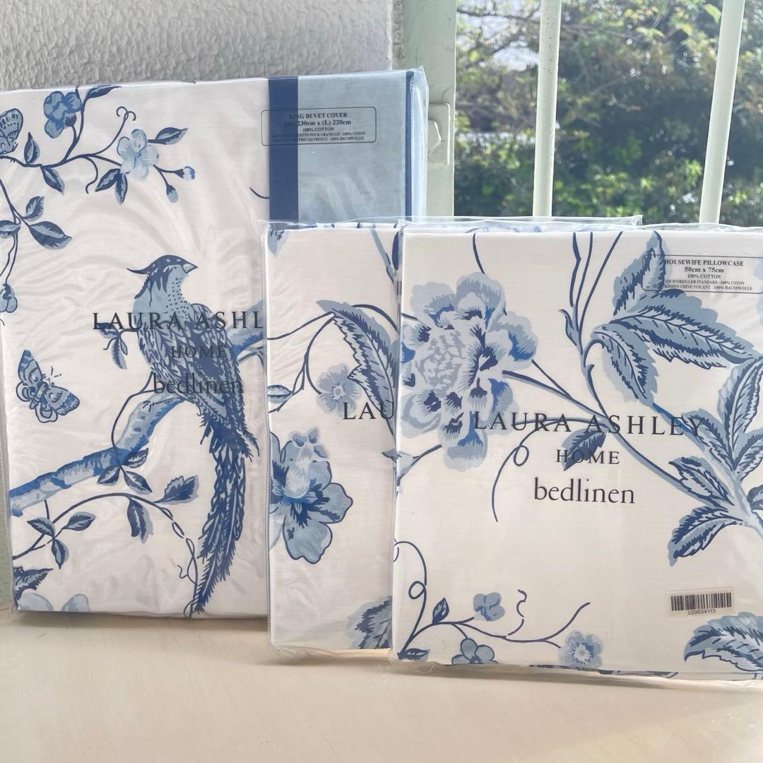 イギリス輸入　ローラアシュレイ　掛布どんカバー＋枕カバー２枚　サマーパレス新品