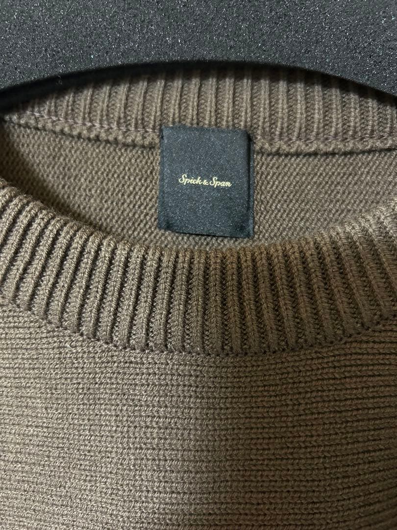 Spick&Span バルキーヤーンドルマンロングリブニット ブラウン