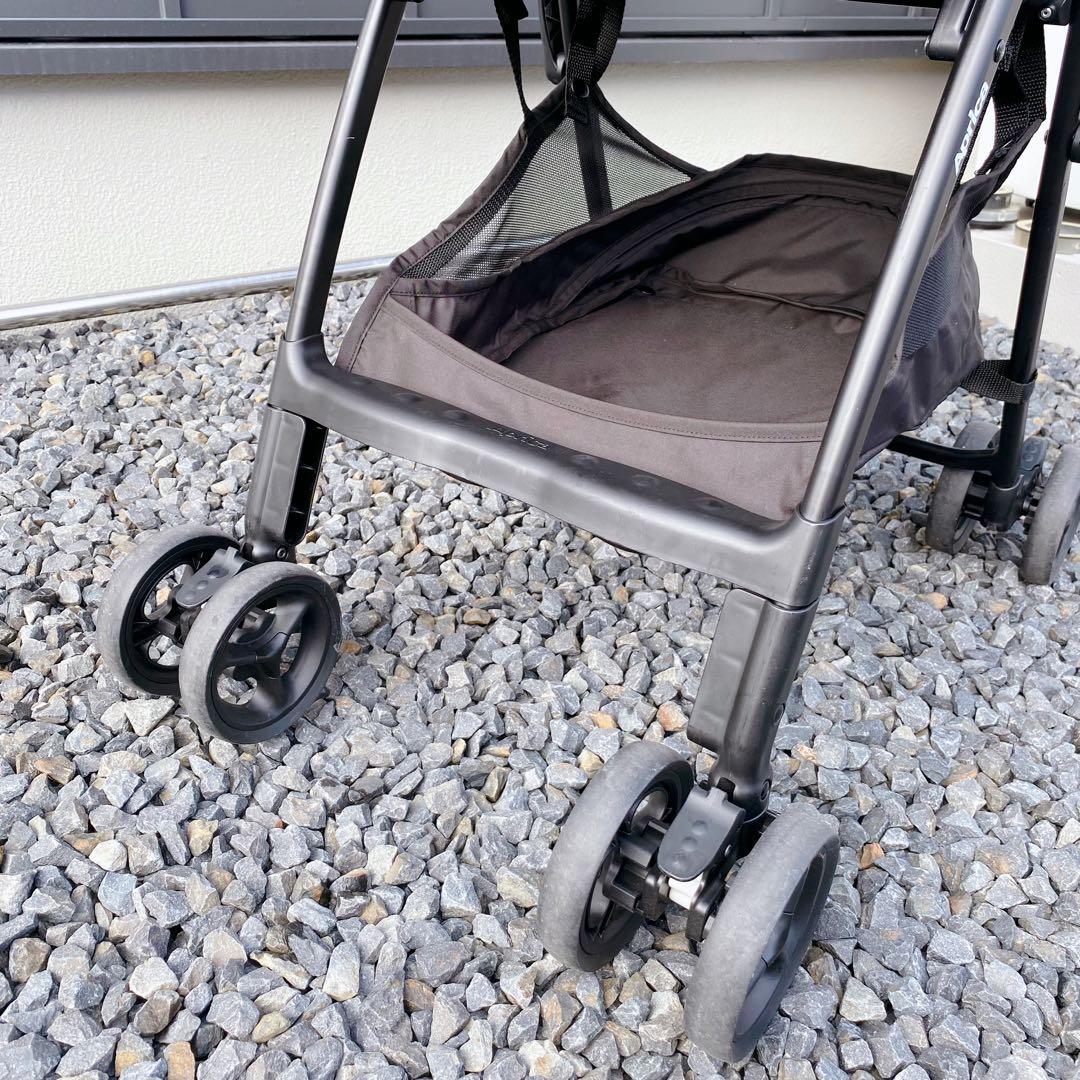 【クリーニング済】アップリカ カルーンエアーメッシュAB ベビーカー グレー
