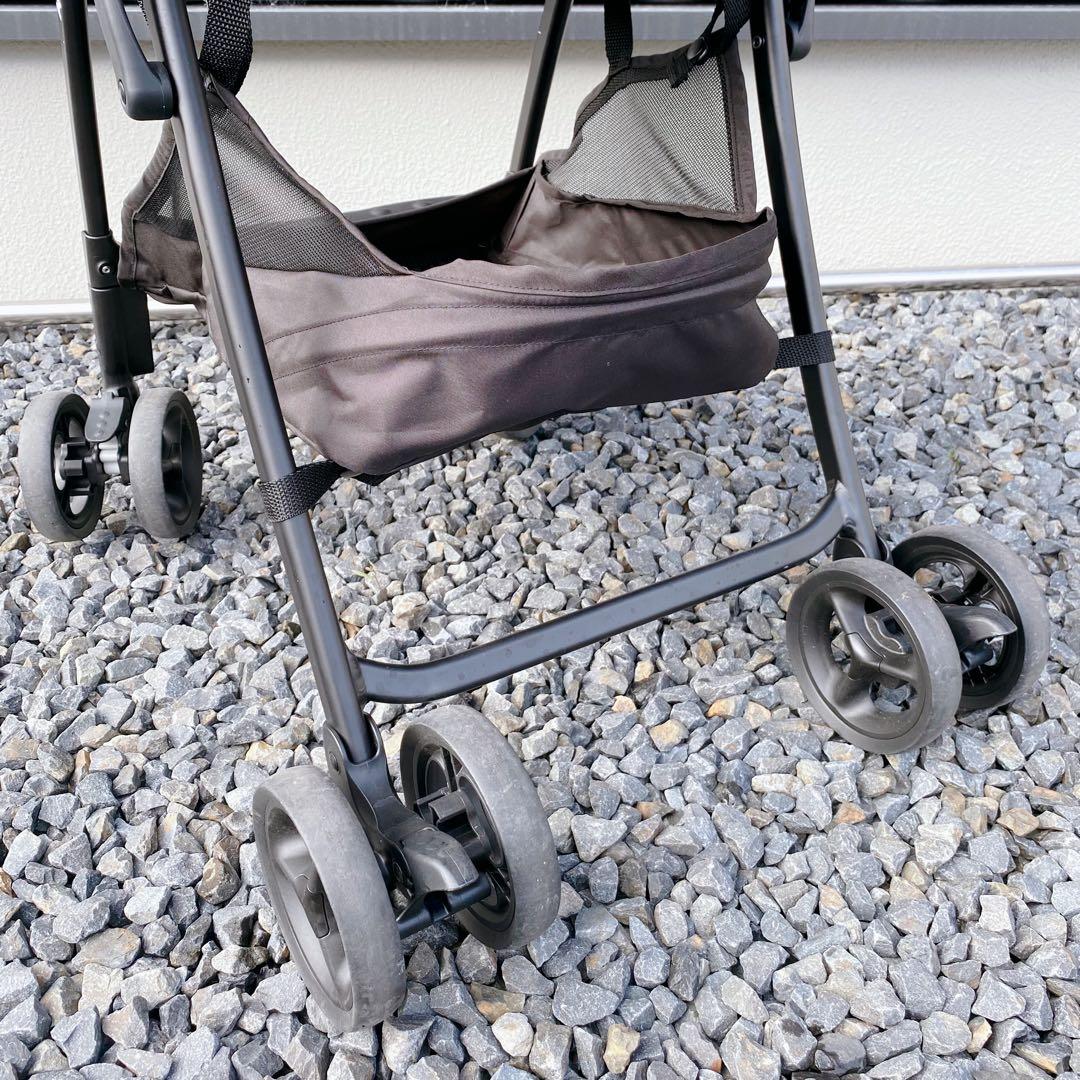 【クリーニング済】アップリカ カルーンエアーメッシュAB ベビーカー グレー