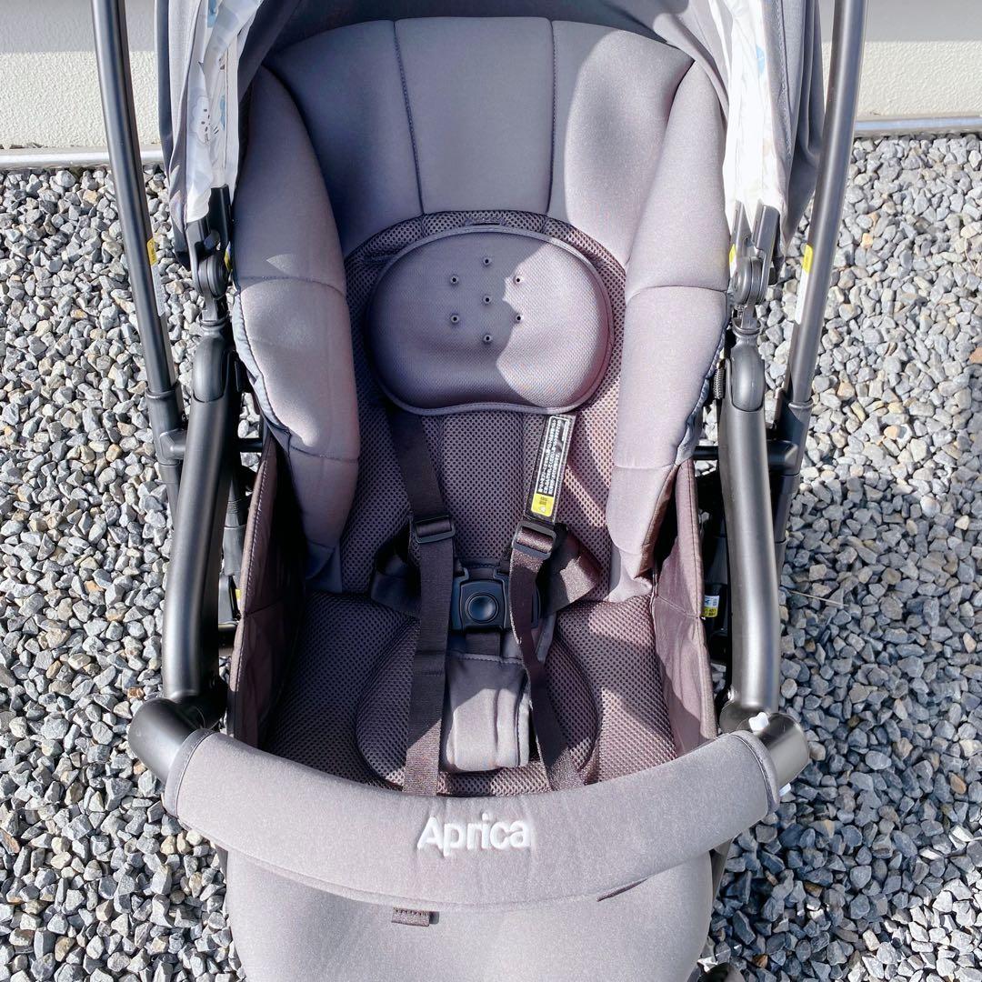 【クリーニング済】アップリカ カルーンエアーメッシュAB ベビーカー グレー