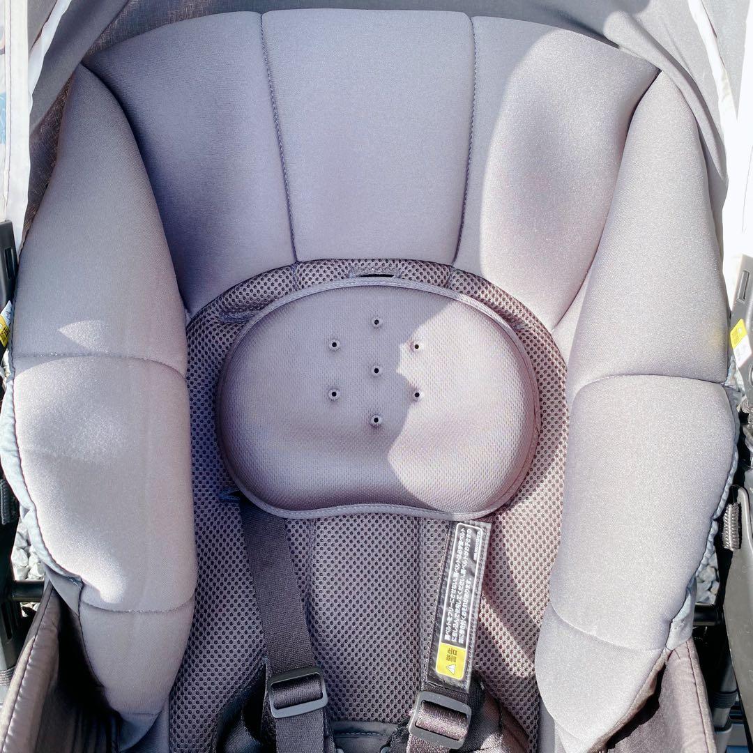 【クリーニング済】アップリカ カルーンエアーメッシュAB ベビーカー グレー