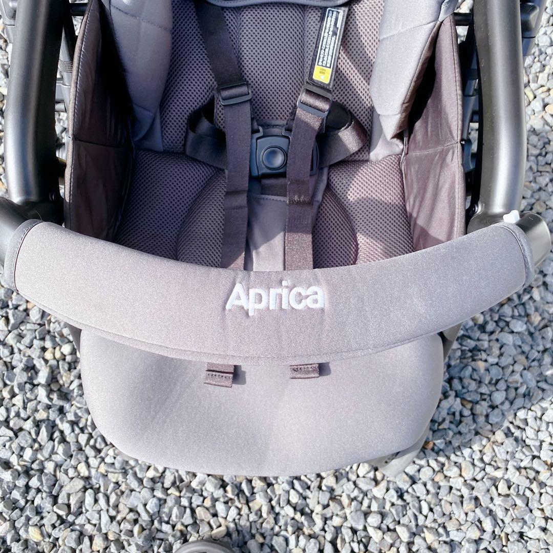 【クリーニング済】アップリカ カルーンエアーメッシュAB ベビーカー グレー