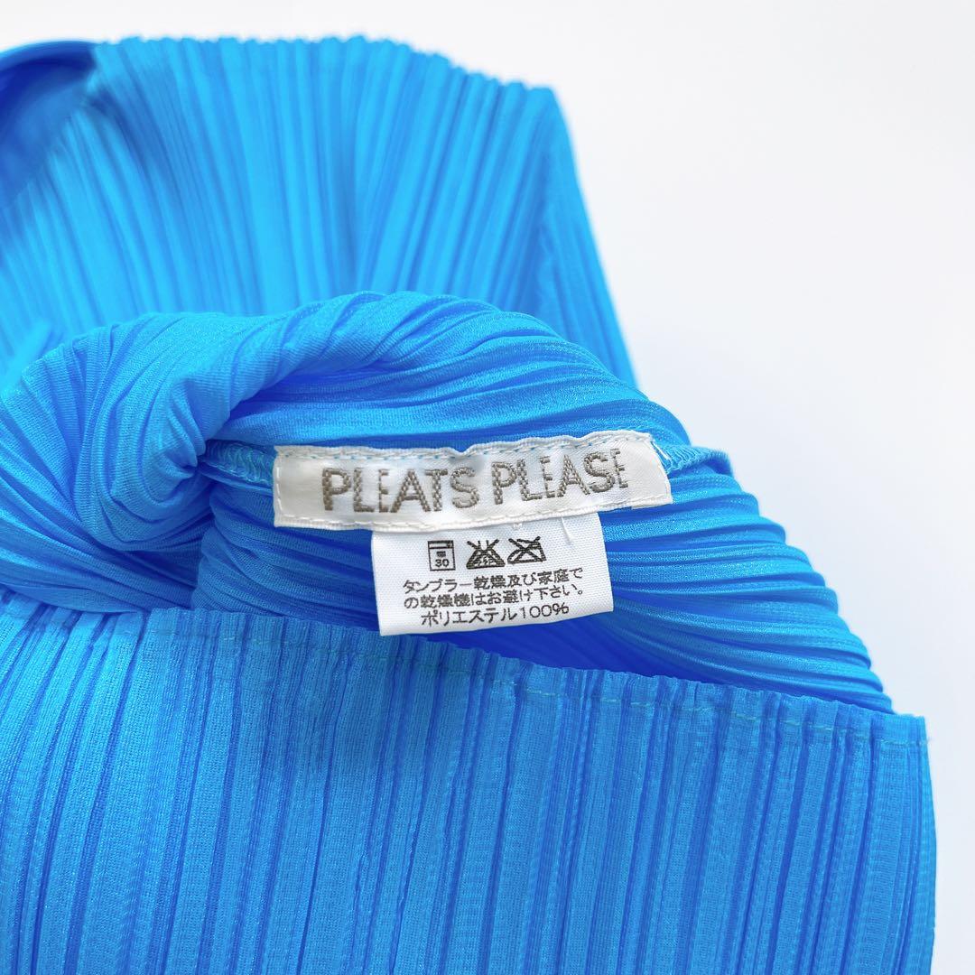 ISSEY MIYAKE PLEATS PLEASE ブラウストップス 水色 L