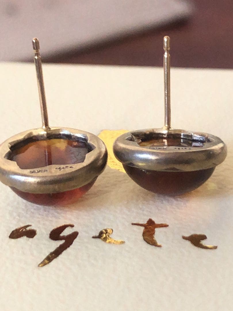 【専用】美品♡アガット アンバーピアス【プレーヌ・リュヌ】