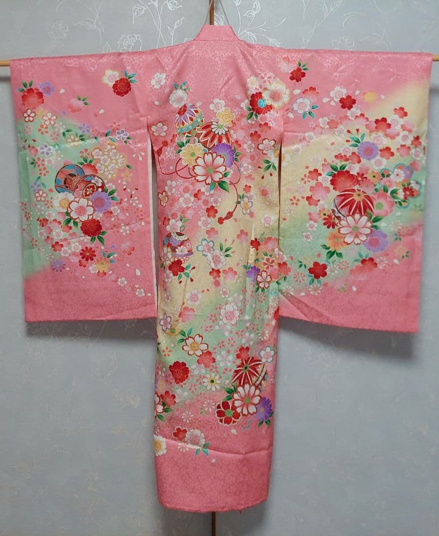 NA355子供着物正絹七五三めちゃくちゃ綺麗着丈99センチ裄丈46センチ