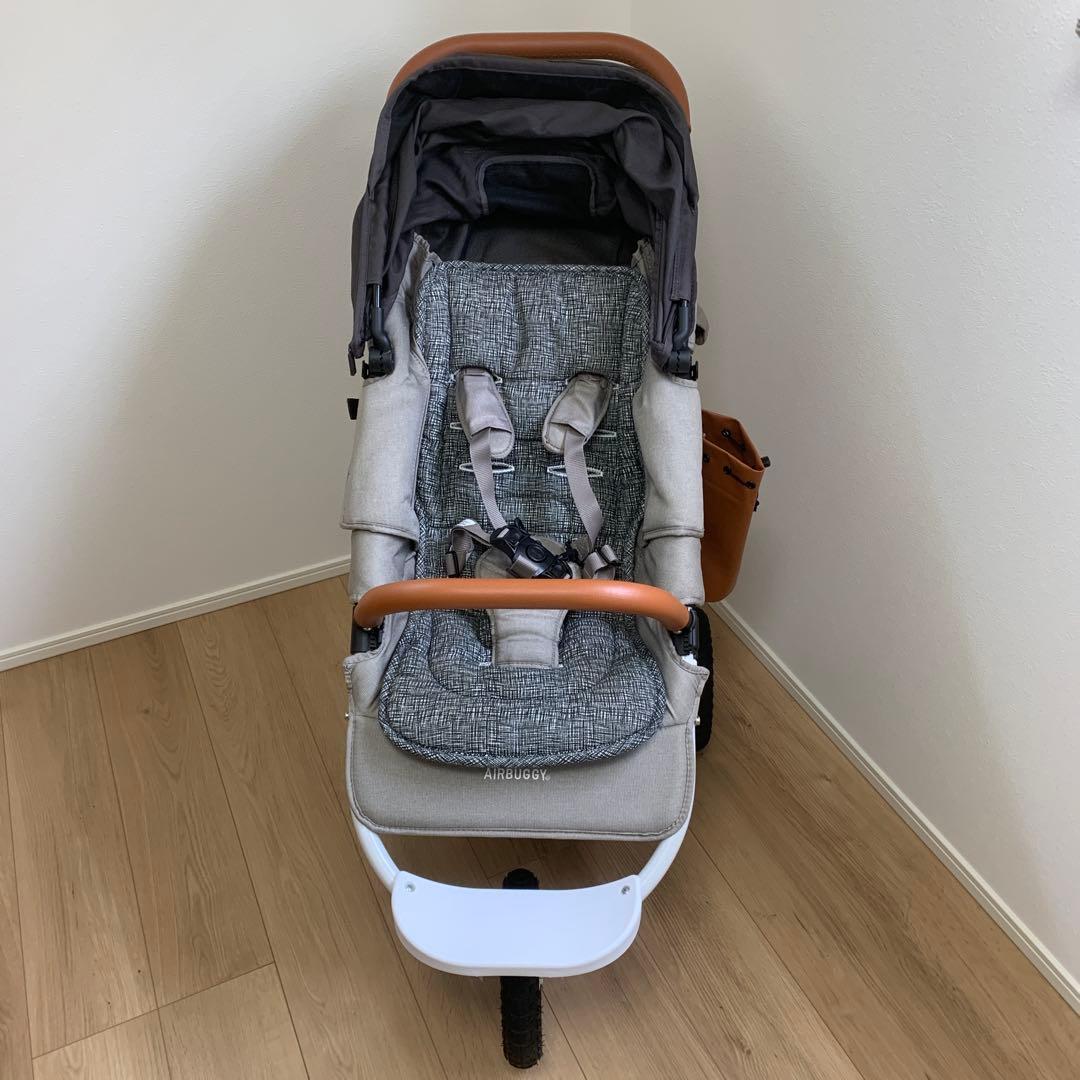 AIRBUGGY 折りたたみ式ベビーカー グレー/ブラウン