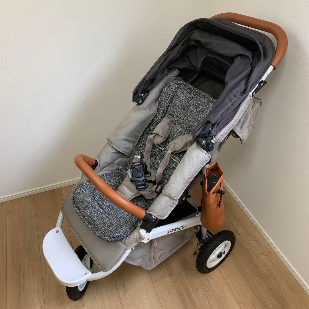 AIRBUGGY 折りたたみ式ベビーカー グレー/ブラウン