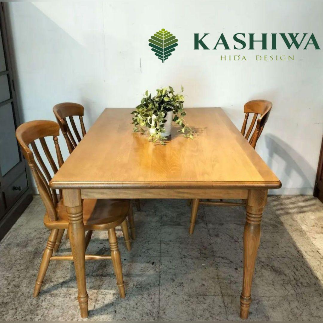 M♦Sale東名　柏木工　ダイニング　4点セット　カントリー　飛騨家具