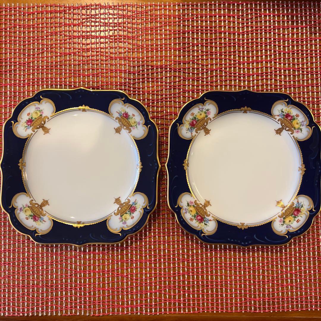 大倉陶園　エンプレスローズ プレート　4枚セット　瑠璃 2枚セット