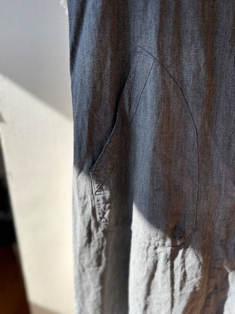 40s 50s フレンチワーク ブラックシャンブレー 平織りアトリエコート