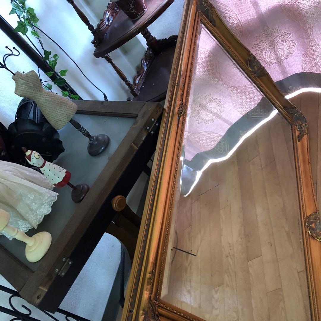 ミラー　アンティーク調　ロココ調　姿見　スタンドミラー　宮殿風　ヨーロピアン風