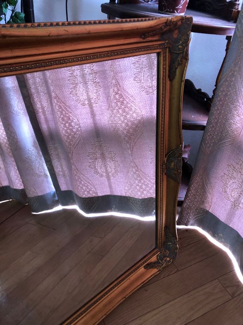 ミラー　アンティーク調　ロココ調　姿見　スタンドミラー　宮殿風　ヨーロピアン風