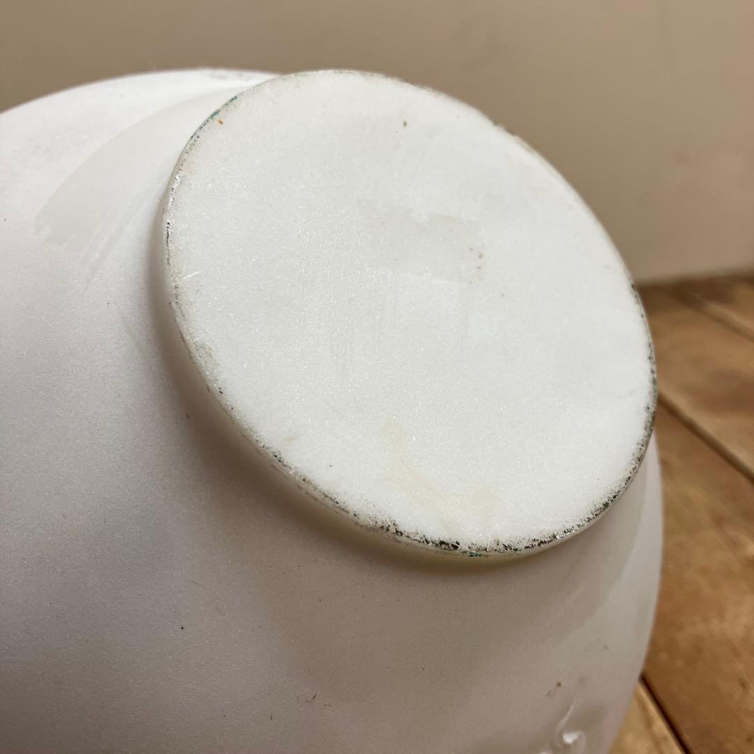 D-4 アンティーク 白大理石 龍彫刻 浮彫 丸壺 香炉 花器 縁起物 骨董