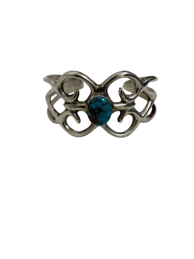 サンドキャストターコイズシルバーバングル