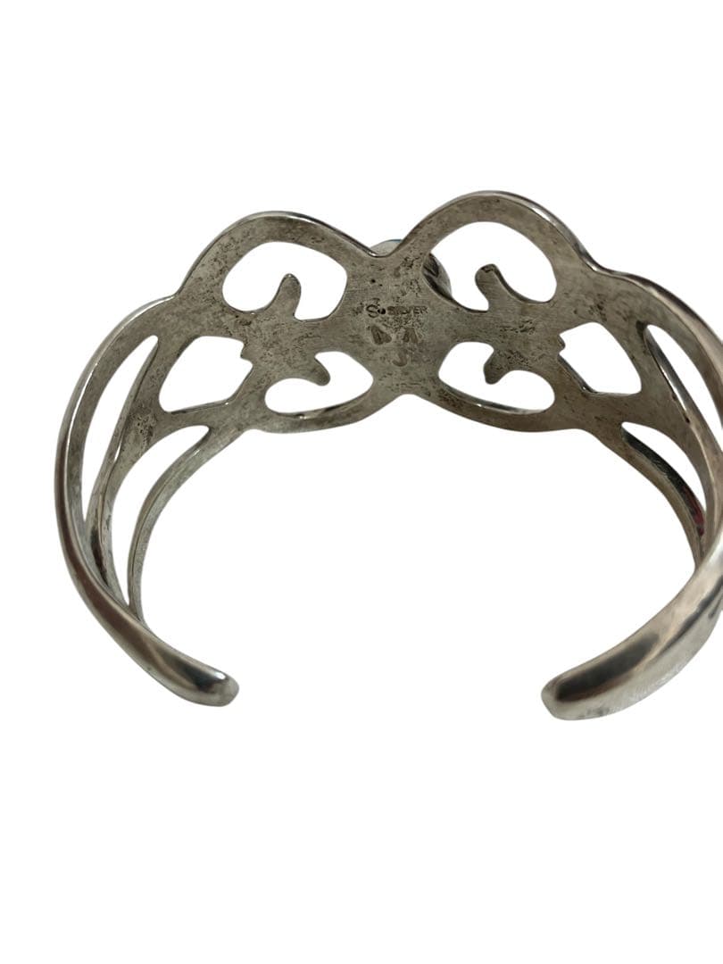 サンドキャストターコイズシルバーバングル