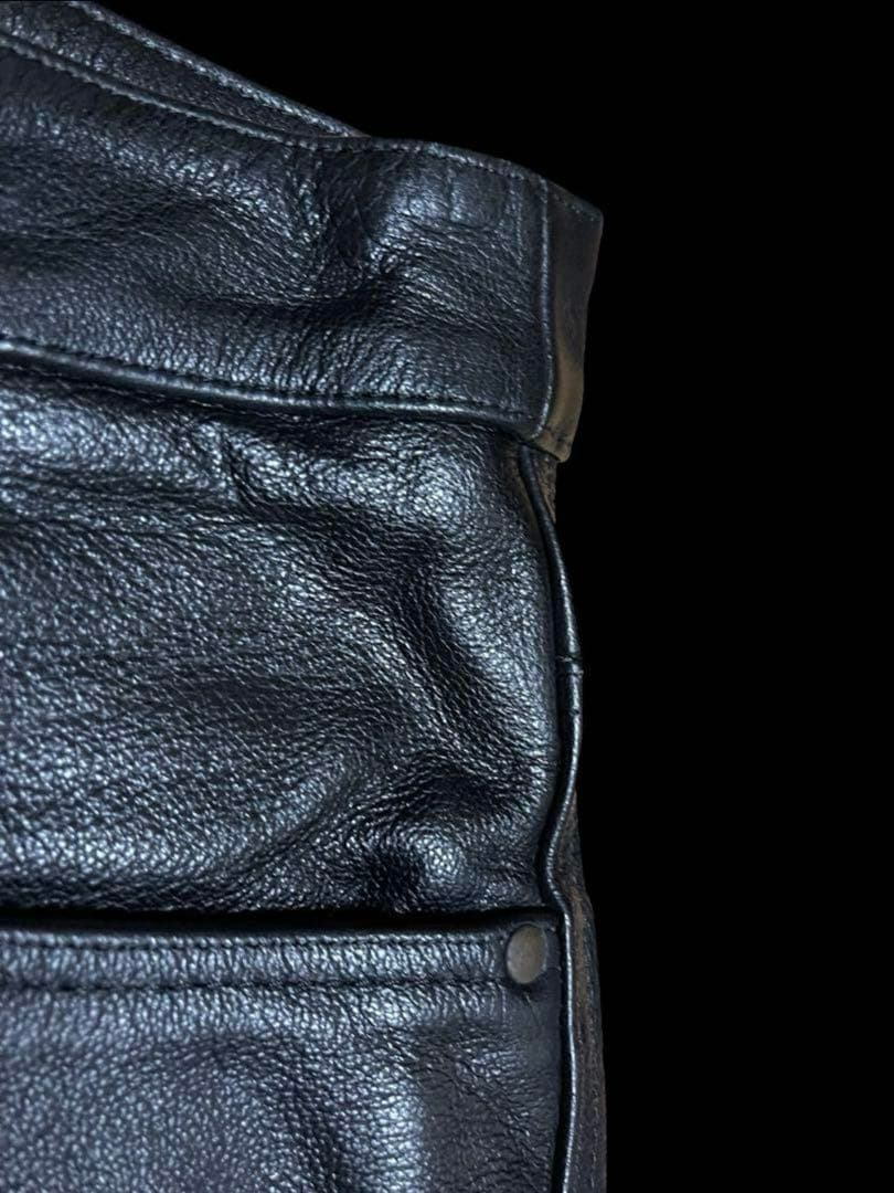 Y2K ARCHIVE BOOTS CUT フレアレザーパンツ ブラック M