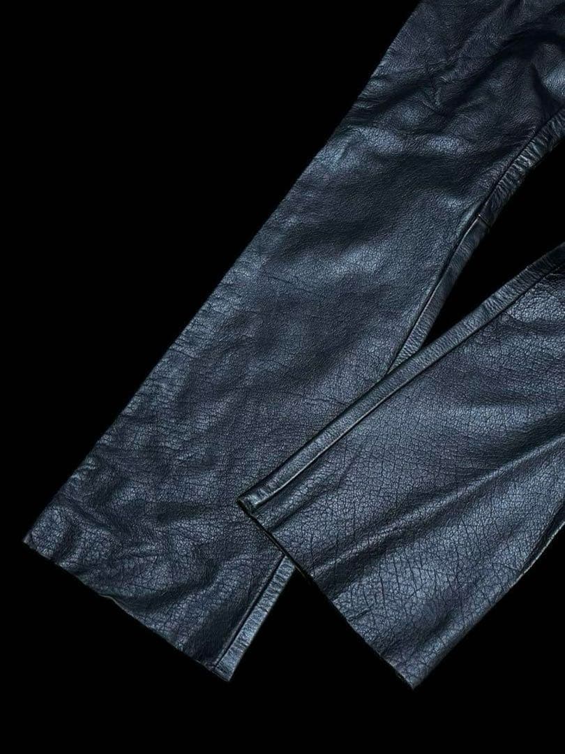 Y2K ARCHIVE BOOTS CUT フレアレザーパンツ ブラック M